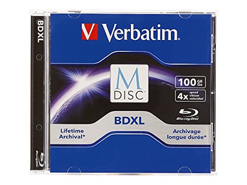 VERBATIM 98912 M-Disc BDXL 100GB 4X Surface - 1pk Jewel Case, Blue by Verbatim - Used condition - CA$12.83