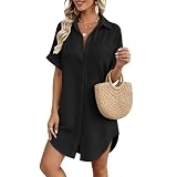 OLKBV Blusa de Cobertura para Traje de Baño Mujer, Vestido Camisa con Botones, Prenda de Playa Suelta y Ligera, Cobertura...