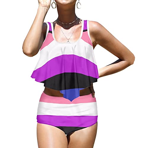 Maillot de bain femme taille haute gainant imprimé usa confortable