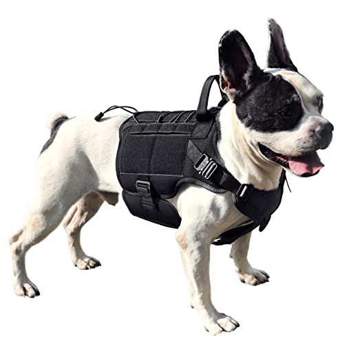 PETNANNY Tactical Service Dog Vest - No-Pull Emotional Support Harness with Hook & Loop Patches & Molle System for Training & Hunting (Black, Small) by PETNANNY - Used condition - US$12.38