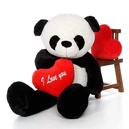Shivay Black & White Panda Teddy Bear with The Hear 80 cm