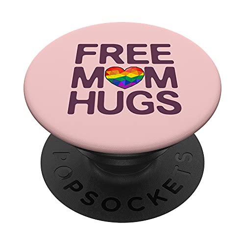 LGBT Free Mom Hugs Big Heart Love Rainbow Flag Gay Pride PopSockets PopGrip Intercambiable