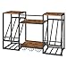 HOOBRO Wine Rack Wall Mounted, 3 Tier Wall Wine Rack with Glass Holder, Wine Bottles Display Storage Shelf, for Home Bar Dining Room, Kitchen, Living Room, Rustic Brown and Black BF23BJ01