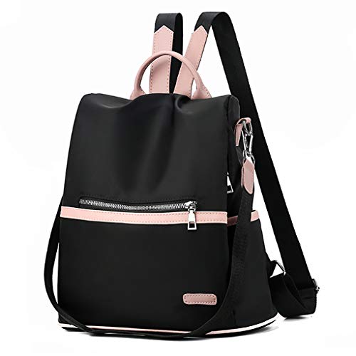 ForHe Mochila feminina à prova d'água de nylon conversível antirroubo para mulheres