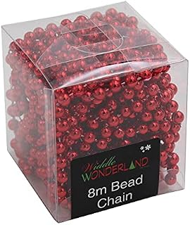 Widdle Gifts Ltd Christmas 8 Metre Bead Garland Tree Room Decoration - Red 1861