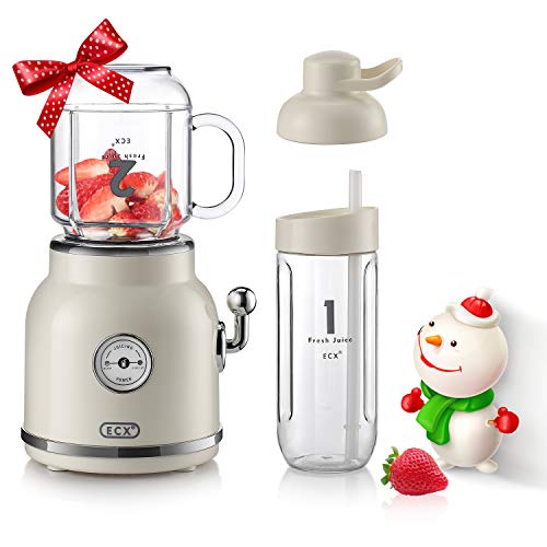 Smoothie Blender with 6 Sharp Blades, ECX Personal Blender for Shakes and Smoothies, Portable Blender with 20.3 oz Tritan BPA-Free Travel Cup and Lid