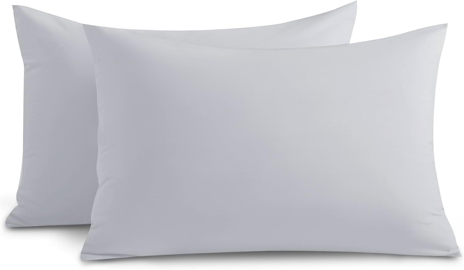 Yorkshire Bedding Silver Pillow Cases 4 Pack 100% Soft Brushed Microfiber Hypoallergenic Pillowcases with Envelope Closure - Fade & Stain Resistant Housewife Pillow Covers (50 X 75 Cm)