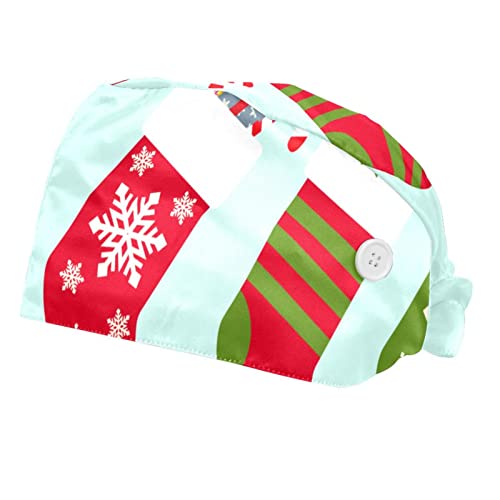 Couvre-chef unisexe ajustable et respirant pour le travail lot de 2 casquettes Noël