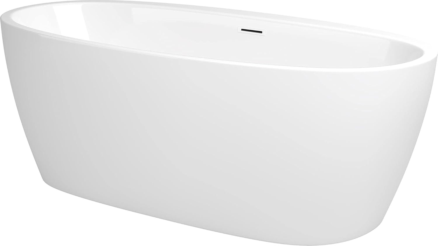 67'' White Freestanding Acrylic Soaking Bathtub