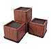 MIiixHoom - Rehausseurs De Lit Très Résistants en Bois Foncé, Elévateurs Carrés Jusqu'à 8 cm par Rehausseur, Rehausseurs De Meubles Réglables Et Empilables,1000 Kg,1 Lot De 4