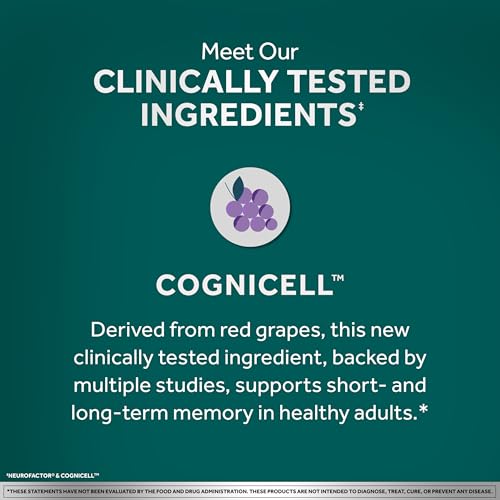 image for NEURIVA Memory 3D Brain Supplement - Decaffeinated Nootropic Capsules 