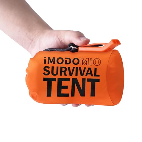 Emergency Survival Tent Life Shelter – 2 Person Mylar Emergency Shelter Tube Tent with Emergency Whistle & Paracord, All-Weather Essential Survival Gear for Camping, Hiking & Survival Kits