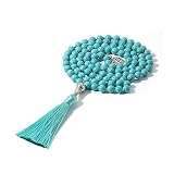 108 PCS Collar de piedras naturales de 8 mm: con energía afortunada, especulativa y de salvación de riesgos; Con esta gema para jugar a las cartas, es fácil ganar dinero; invertir en negocios, fácil de hacer una fortuna; como un Tarea peligrosa, es fácil obtener ayuda de los nobles.