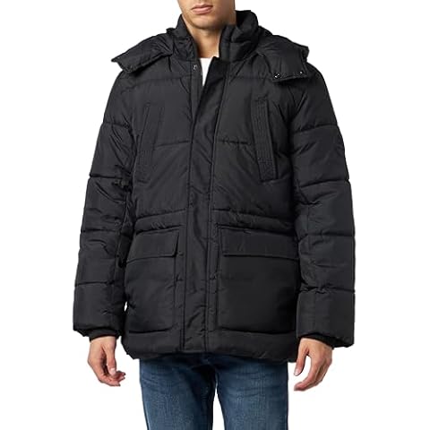 ONLY & SONS Men's Black Puffer Coat Cover