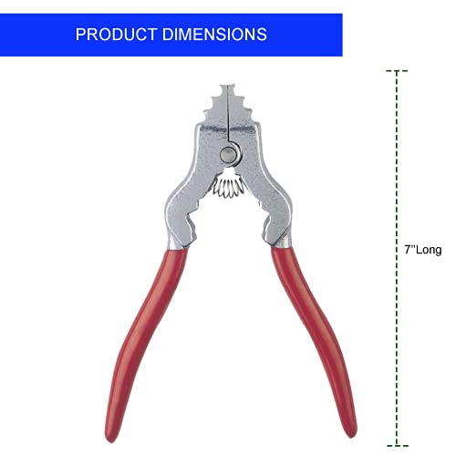 Ciata Chain Pliers, Fixture Spring Loaded Chain Plier With Red Vinyl Grip In Silver Finish #TOP5