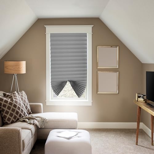 BLINDECOR Store plissé sans perçage velcru BK Basic Opaque 30 cm, Gris, 120 x 190 cm