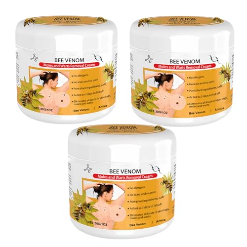 3 Crema Reparadora De Veneno De Abeja, Crema Eliminadora De Lunares Y Verrugas, Crema Tratamiento, Crema Reparadora Facial Crema Hidratante Para Toda La Piel