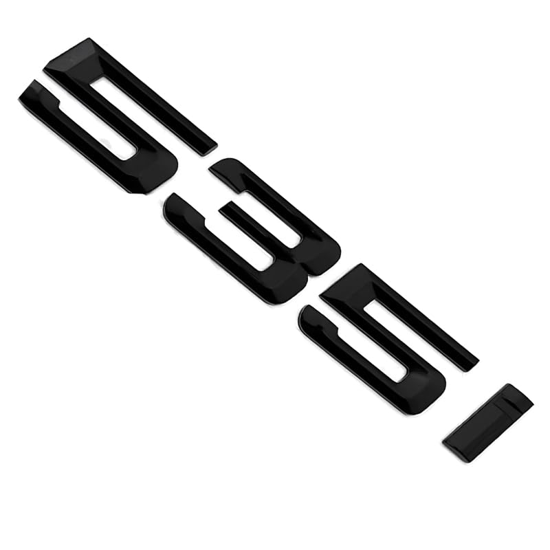 Image of 535i Emblem Decal Car Numbers Letters Decal Plating Badge 3D Metal Style Fit for 535i Accessories Black