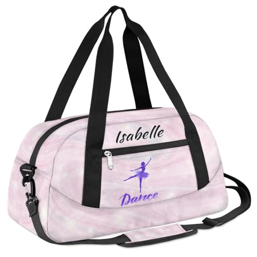Personalized Duffle Dance Bag for Girls Customized Sport Gym Bag Kids Weekender Sleepover Travel Bag2