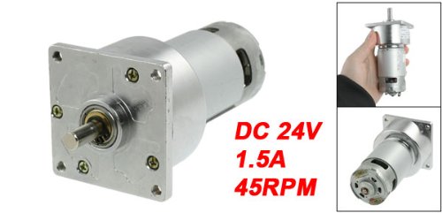 Amazon | uxcell DCギアモーター ギア発電機 直径8mm 出力軸24V 1.5
