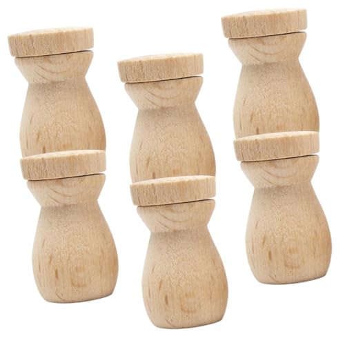 PartyKindom 6pcs Essential Oil Diffuser Wooden Bottle Pendant Decorative Car Home Office Air Freshener