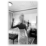 Generic Vintage Trendy Black and White Cocktail Canvas Wall Art Poster Fashion Picture Woman Drinking Champagne Room Aesthetic Pink Preppy Wall Art decoration 8x12inch Unframed, style-7