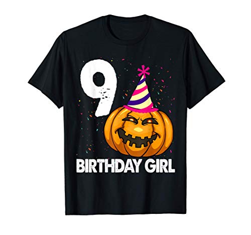 Halloween Shirts Kids Funny Pumpkin 9 Birthday Girl Gift Camiseta