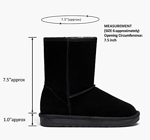 Vepose Women's Boots Suede Snow Booties Warm Ankle Booties Classic Knee High Insulated Shoes Short 987 Black Size 8(Cjy987 Black 08) #TOP1