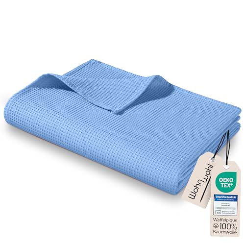 Sofadecke WOHNWOHL Tagesdecke 150 x 200 cm Waffelpique