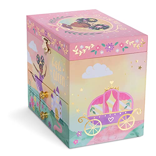 Jewelkeeper Jewelry Box for Girls - 2-Drawer Music Box with Little Queen Ballerina Dancing to Swan Lake, Cute Pink Design, Keepsake Storage for Treasured Accessories - 6.75 x 5.25 x 6 inches - Thumbnail 4