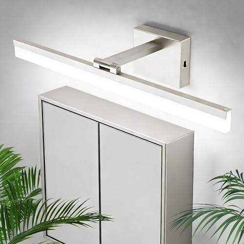 Image of SOLFART Vanity Lights for Bathroom: 24 Inch Bathroom Lighting Fixtures Over Mirror- Brushed Nickel 6000K LED Hardwired Adjustable 180 Degree Light Bar IP44 ETL