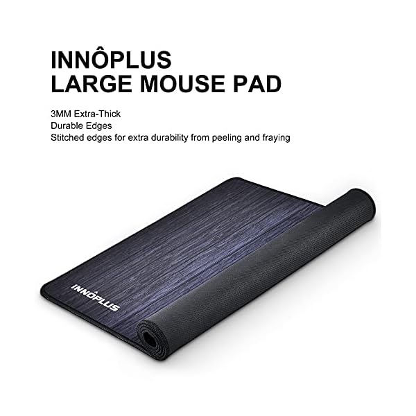 INNOPLUS Mauspad, Mauspad groß, 80 x 40 x 0,30 cm Mauspads Gaming, XL Mauspad, rutschfeste Gummiunterseite und genähter… – Bild 6