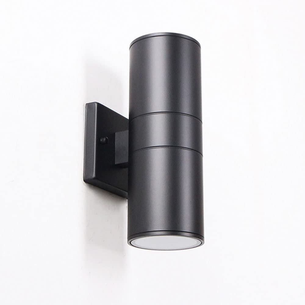 SXSCARKX Black Barrel Shape Metal Material Wall Sconces Lamp Body Lampshade Lights American Industrial Decoration Courtyard Balcony Exterior Light Fixtures E27 Base