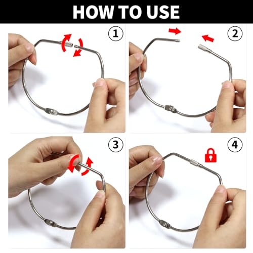 Anneaux de reliure en D en métal robuste pour documents de bureau - 4