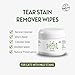 PawPurity Tear Stain Remover Wipes (60 pcs) for Cats | 100% Natural, Safe and Effective. | Removes Stains from Eyes of Cats and Kittens | Recommended by Vets/Groomers | Contains Colloidal Silver