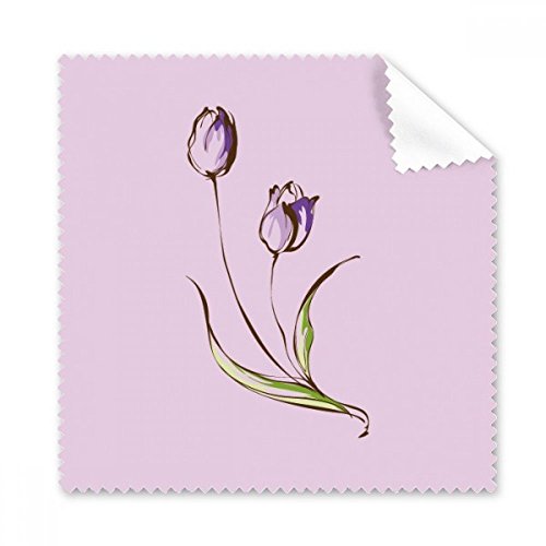 Cadeau 5pcs de chiffon nettoyage lunettes tulipe pourpre pour vos proches