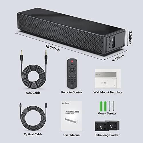 Image of LARKSOUND 2.1 CH Sound Bar with Built-in Subwoofer, Small Soundbar for TV, PC, Gaming, Mini TV Speaker with Bluetooth /HDMI ARC /Optical /AUX /USB Connections