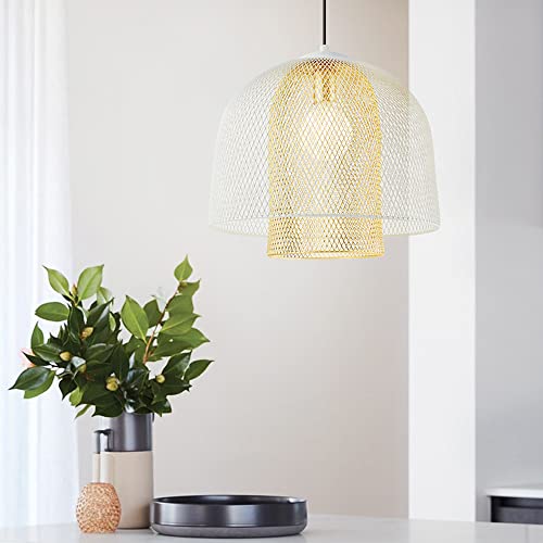 Lustre suspension scandinave en fer blanc et vert pour salle à manger
