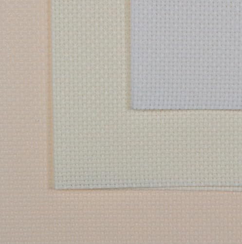 Image of KCS 3 pc of 12 inch x 18 inch(30cmx45cm) 16CT Counted Cotton Aida Cloth Cross Stitch Fabric (White+Antique White+Ecru)