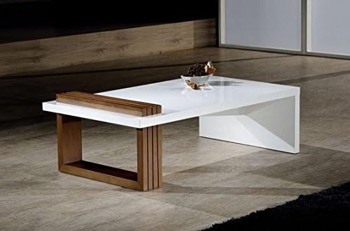 Morwal's Decor Darbuka Wood Coffee Table in White PU
