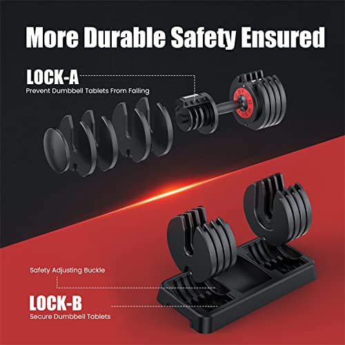 Dumbbell-Weights-2555LB-5-In-1-Single-Adjustable-Dumbbell-Set-for-Men-and-Women-Multiweight-Options-Dumbbell-with-Anti-Slip-Nylon-Handle-Fast-Adjust-Weight-Suitable-for-Full-Body-Workouts-at-Home-Gym