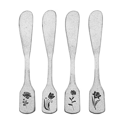 Towle Living Matte Floral Set of 4 Spreaders