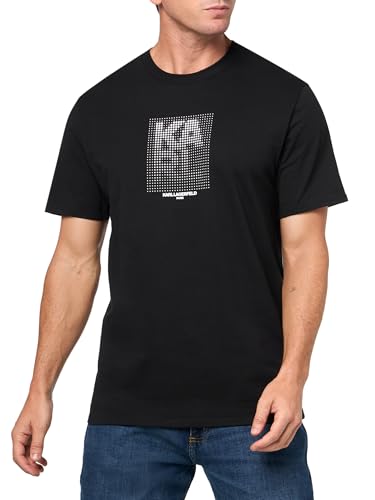 Karl Lagerfeld Paris Men's Short Sleeve Crewneck Graphic Design T-Shirt, Black