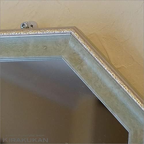 八角ミラー ヴィンテージ 壁掛け&卓上鏡 八角形 フレーム 玄関 鏡 (緑 グリーン) Mサイズ - 画像 (4)