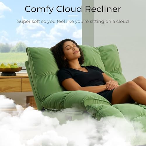 Image of SITJOY Oversized Power Swivel Rocker Recliner Chair, Overstuffed Extra Wide Rocking Chair for Big and Tall, Glider Recliner Nursery Chair, USB Charging, Soft Breathable Fabric in Green, Power