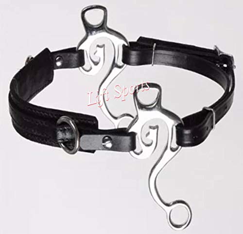 Lift Sports Hackamore Bitless Horse Bit English Western Adjustable Original Leather Black Tack Bridle Equestrian