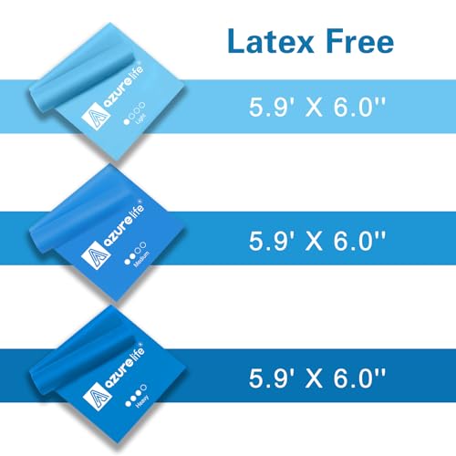 Image of A AZURELIFE Resistance Bands,Professional Long Non-Latex Elastic Stretch Bands,Exercise Bands for Physical Therapy, Yoga, Pilates, Rehab, at-Home or The Gym Workouts, Strength Training