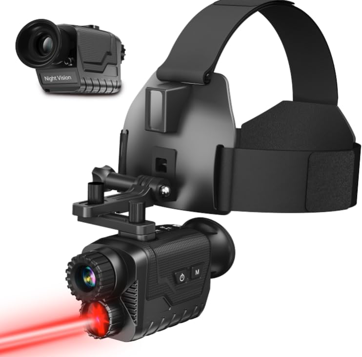 [2025 Upgrade] 4K Night Vision Monocular with Head Strap - | 1312 FT | 8X Magnification | Head Mounted | Dual IR 850