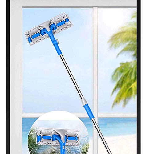 Image of Glass Wiper Window Cleaner, Window Cleaner Mop, Wiper Mop for Long Handle Double Side Design for Floor Kitchen Bathroom and Solar Cleaner Panel Equipment