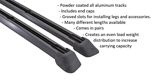 Rhino-Rack Cap/Topper/Canopy Track Set 71 Inches, Aluminum, Black (Rtc18) #TOP1